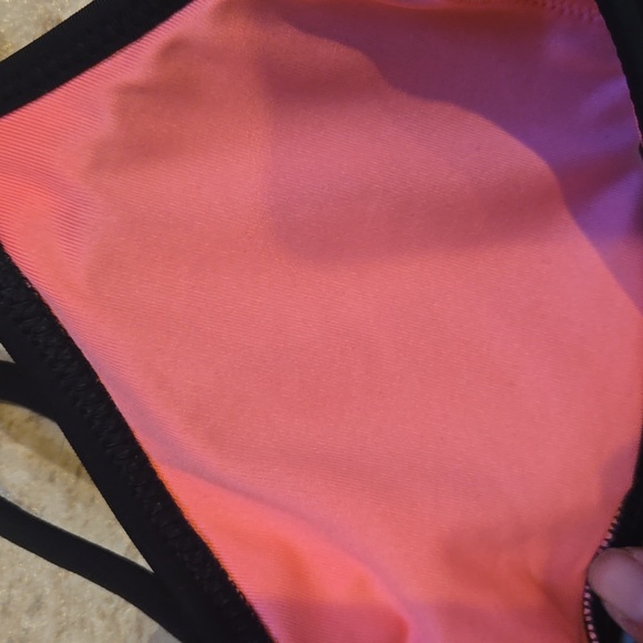 NWT PINK Victoria's Secret Black Tie Front Halter Bikini Top - Picture 7 of 10